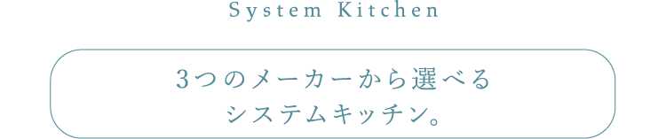  System Kitchen 3つのメーカーから選べるシステムキッチン。